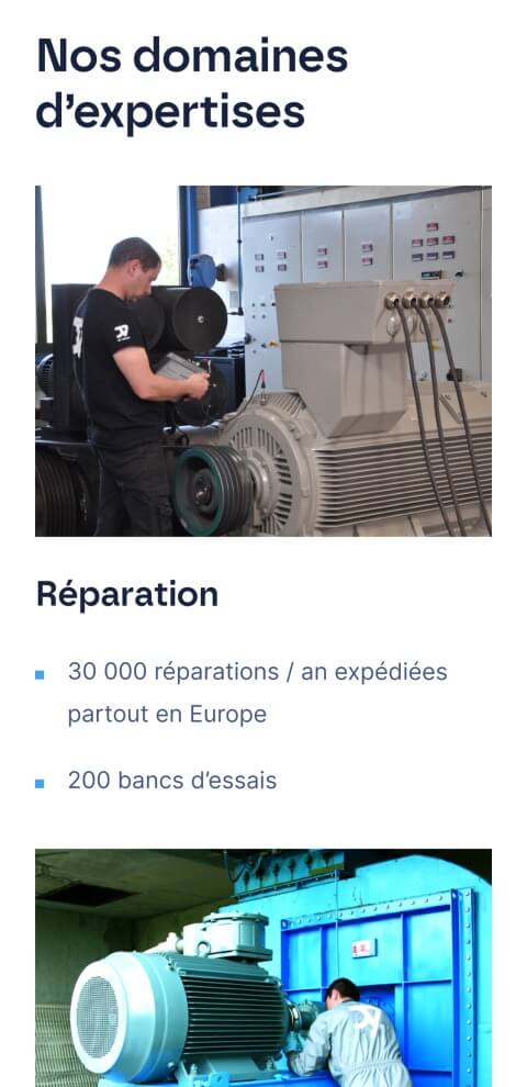 Capture d'écran du site internet DV Group