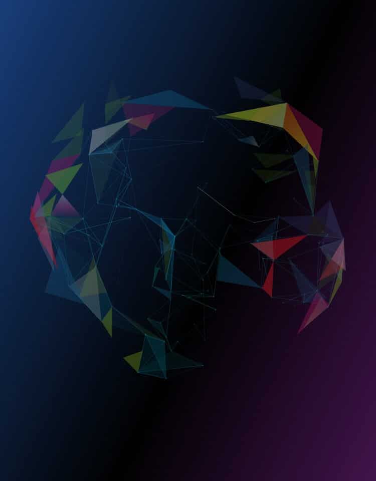 Visuel graphique bleu, violet, rouge