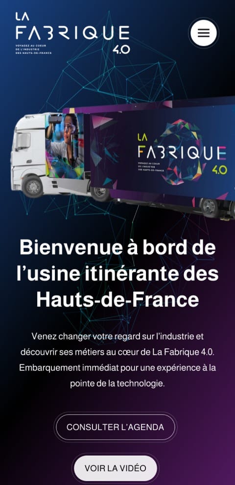 Capture d'écran du site internet La Fabrique 4.0