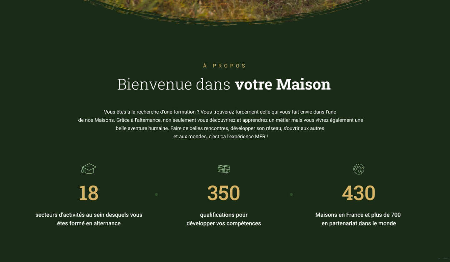 Capture d'écran du site internet MFR