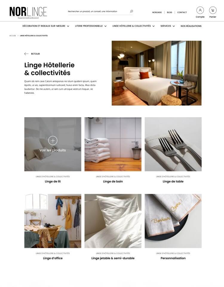 Capture d'écran du site Norlinge