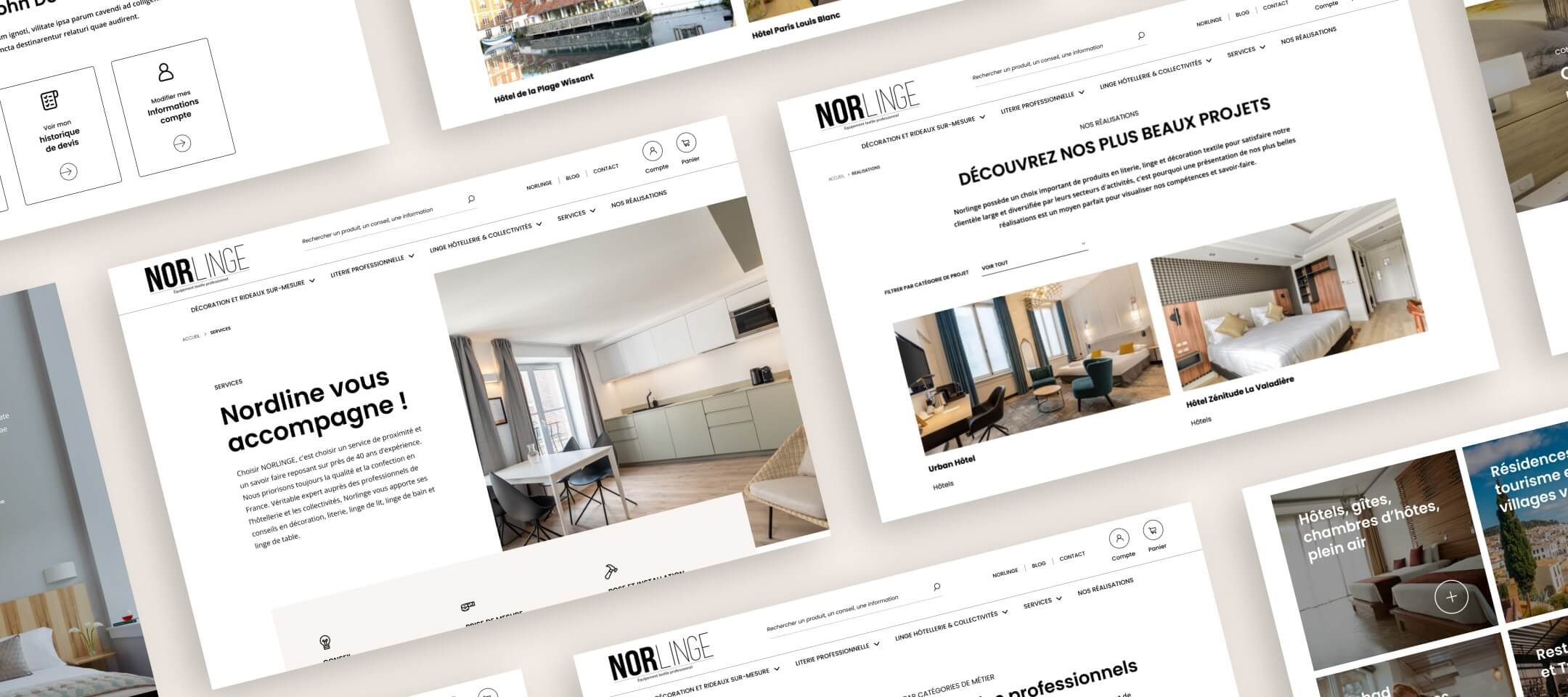 Visuels du site internet Norlinge