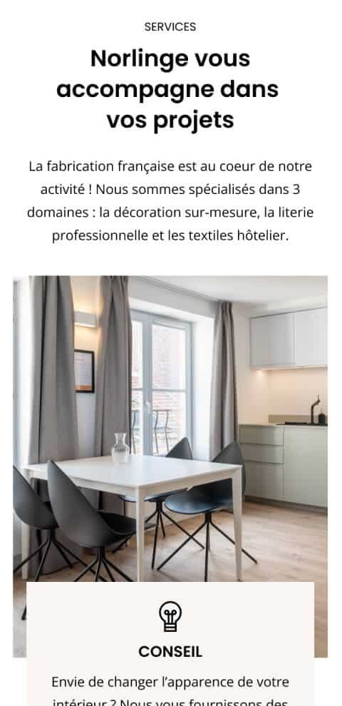 Capture d'écran du site Norlinge