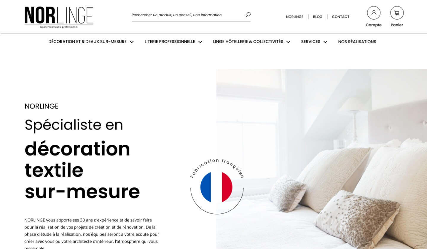 Capture d'écran du site Norlinge