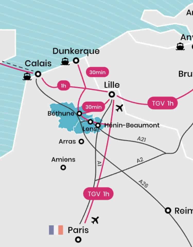 Capture d'écran d'une carte de l'Artois