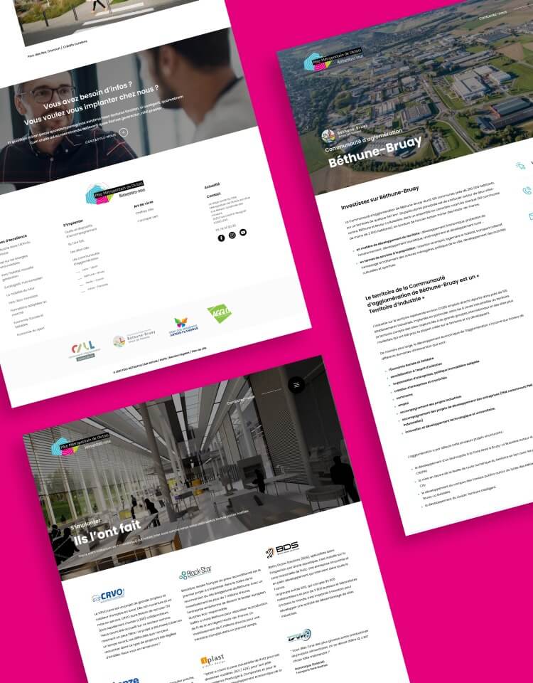 Maquettes UX/UI du site internet Invest in Artois