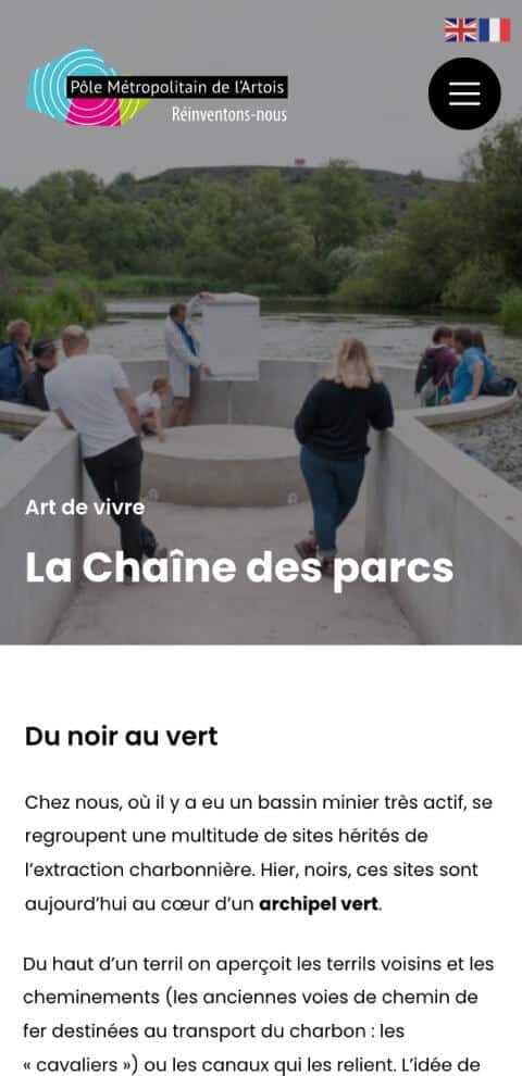 Capture d'écran du site internet Invest in Artois