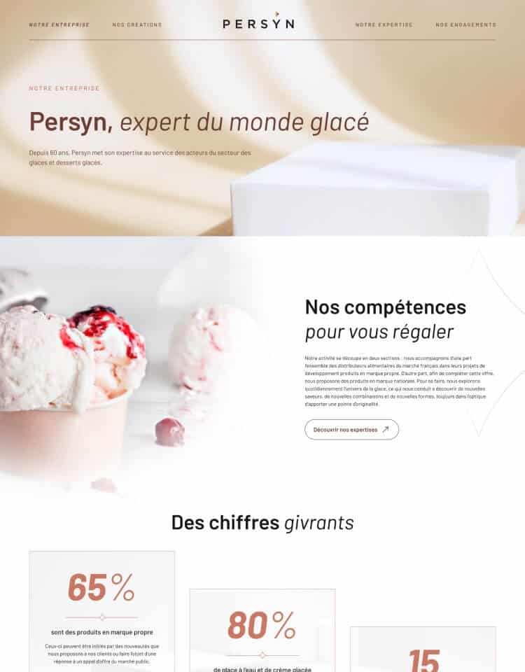 Capture d'écran du site internet de Persyn
