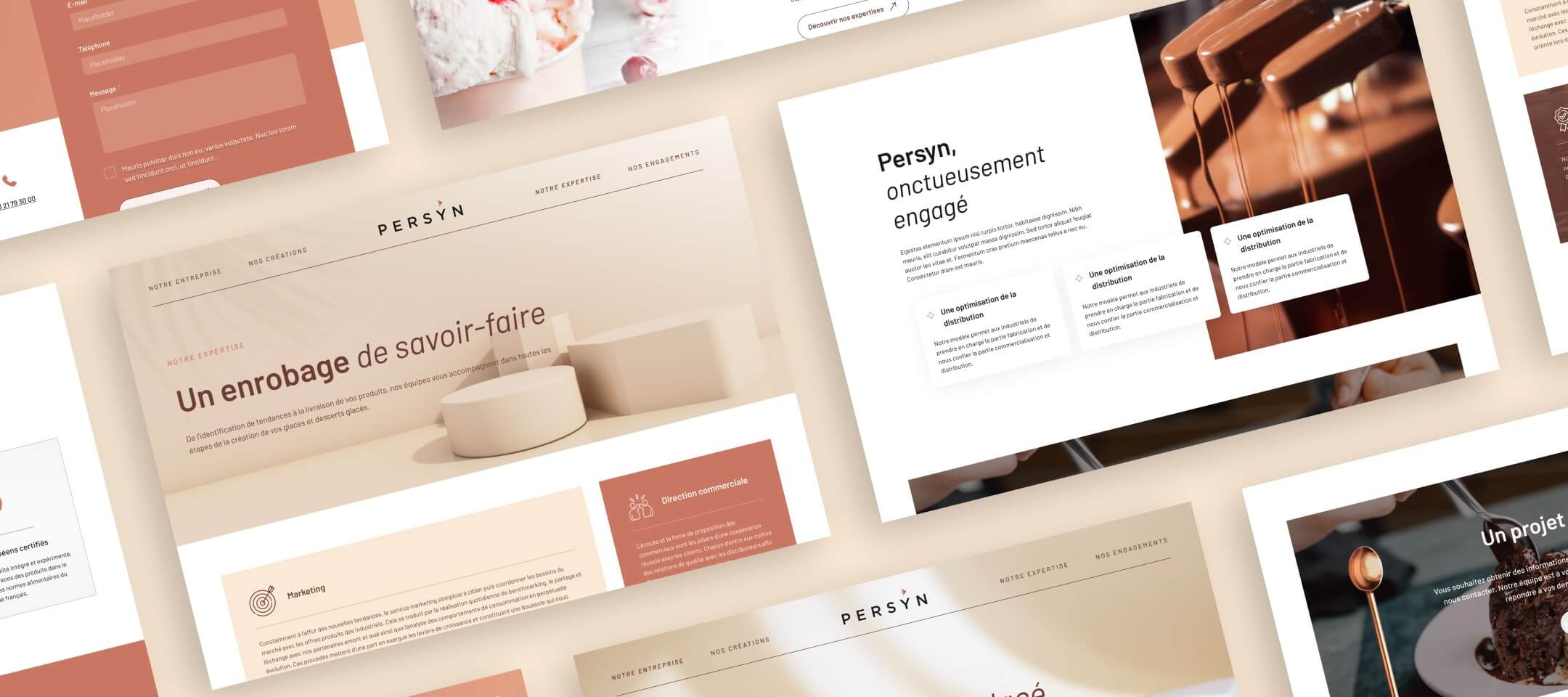 Capture d'écran de maquettes du site internet Persyn