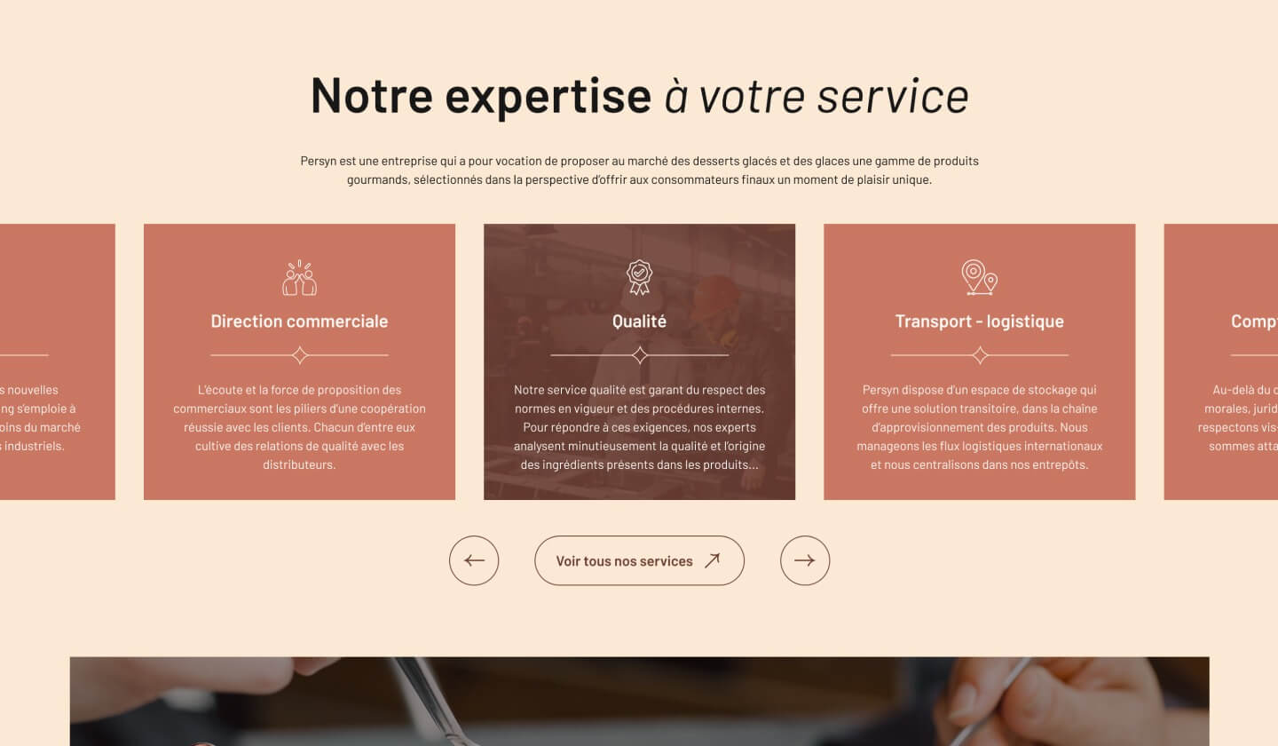 Image d'une capture d'écran du site de Persyn