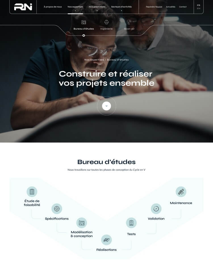 Capture d'écran du site RNI, Photo de 2 hommes analysant des informations