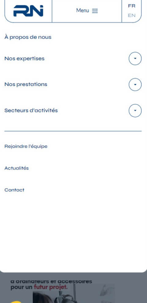 Capture d'écran du site RNI