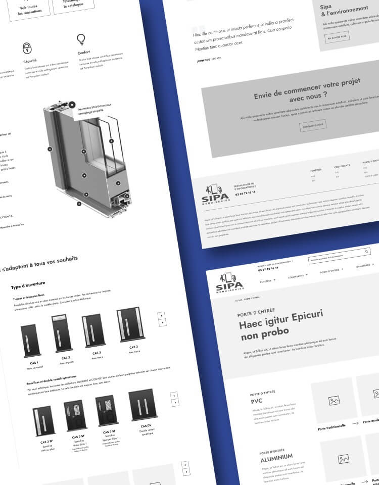 Zoning du site internet SIPA