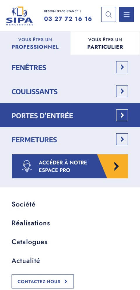 Capture d'écran du site internet SIPA