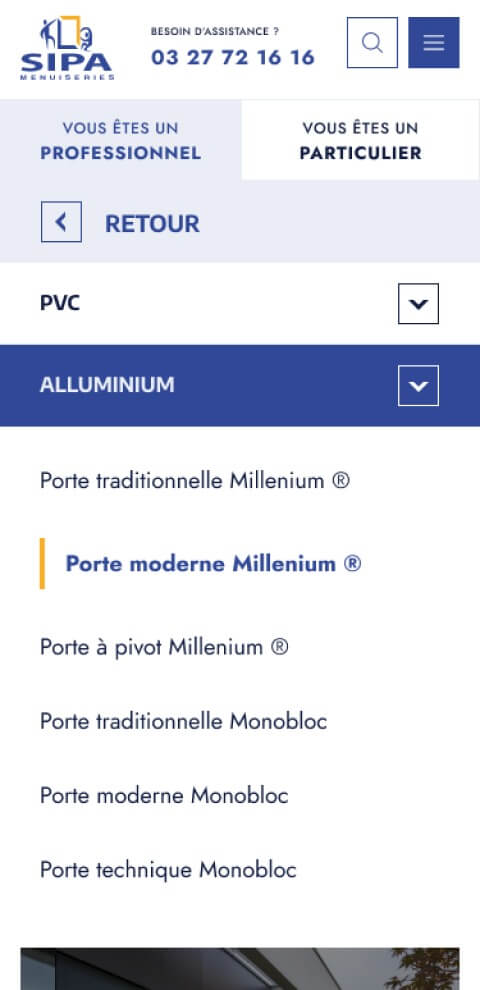 Capture d'écran du site internet SIPA