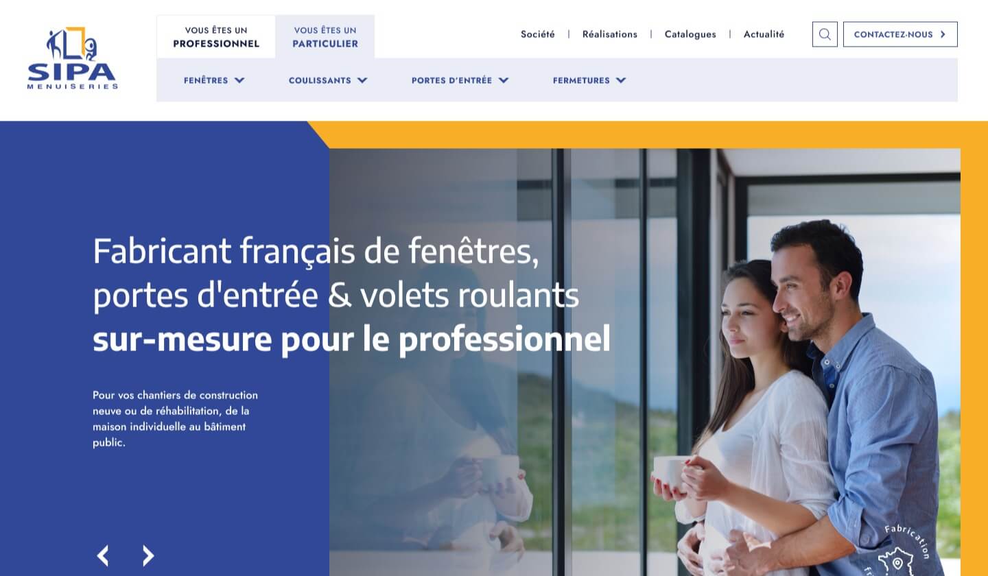 Capture d'écran du site internet SIPA