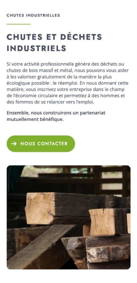 Capture d'écran du site internet Seve Mobilier