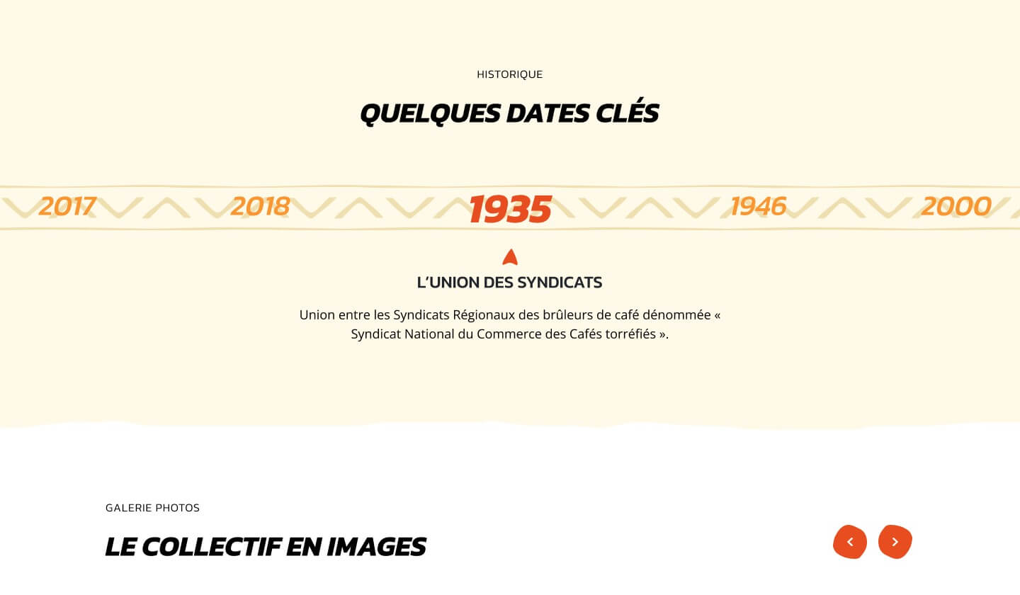 Capture d'écran du site Collectif Café