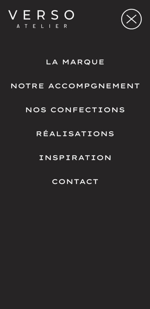 Capture d'écran du site internet Verso Atelier