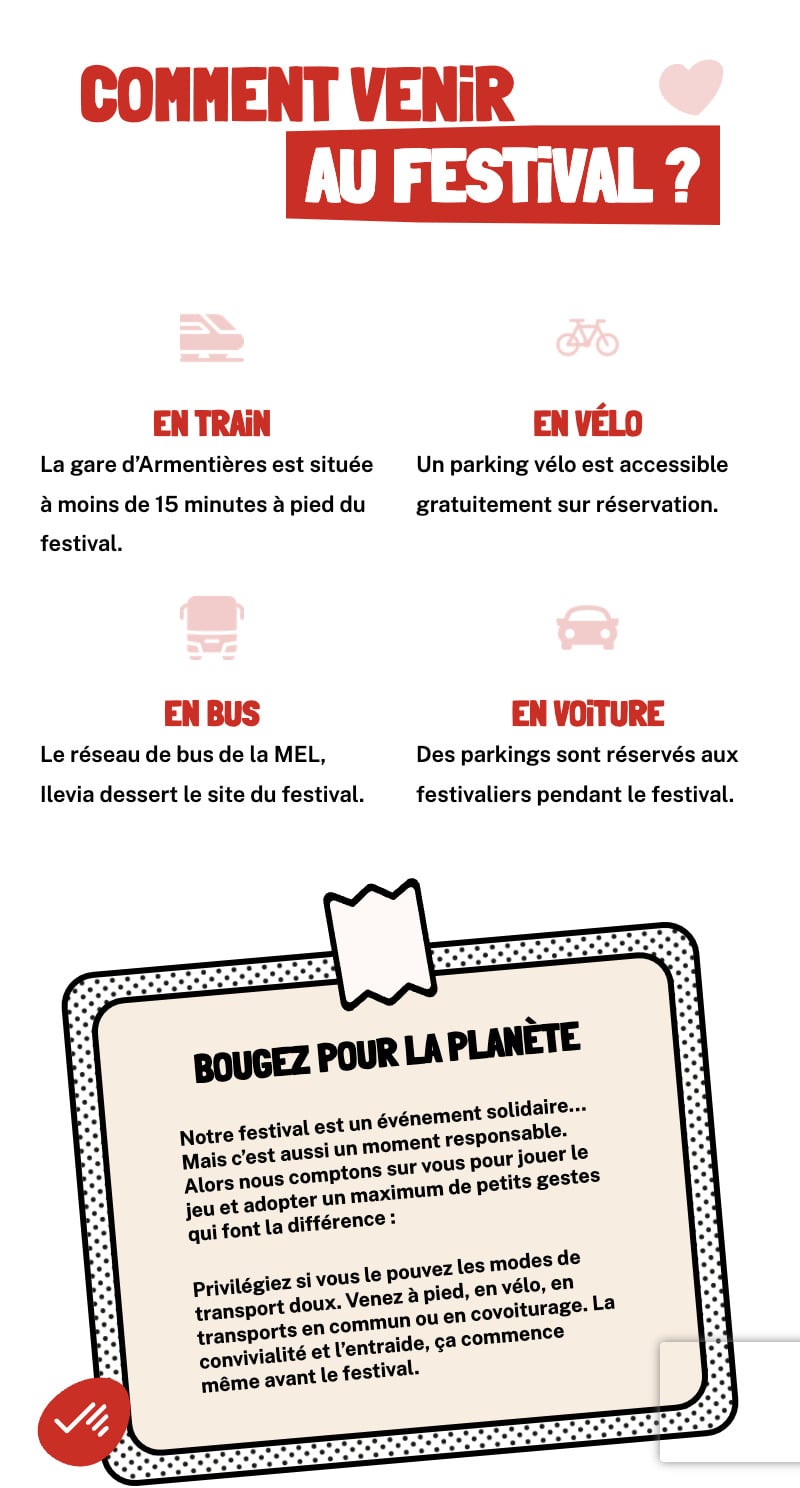 Capture d'écran du site internet Bricos du Coeur Festival