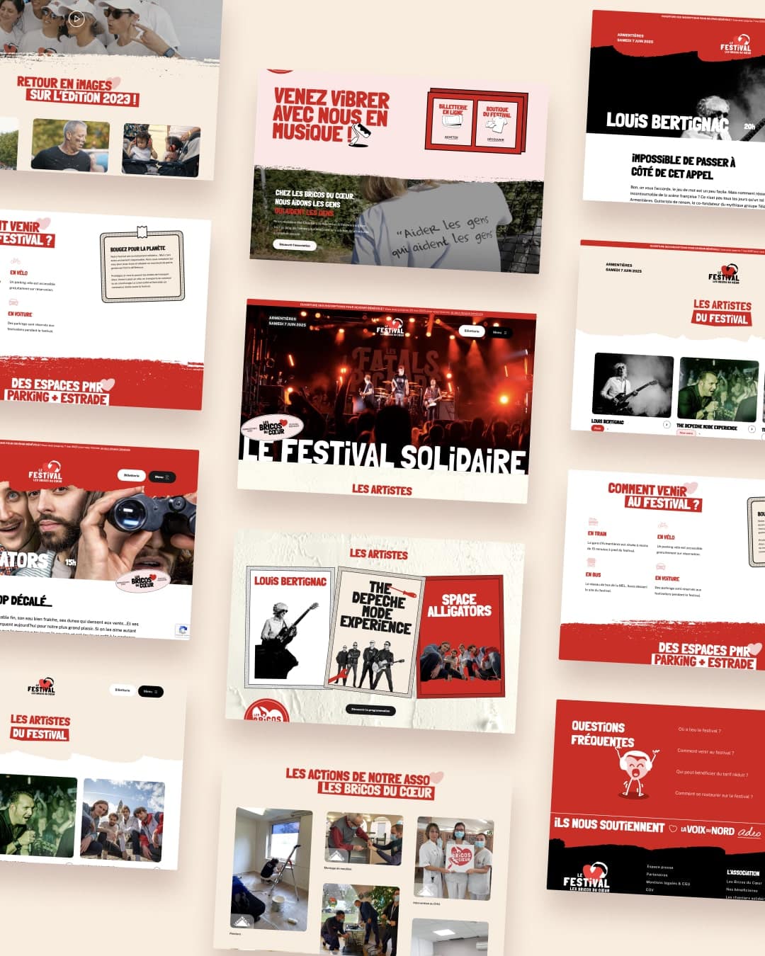 Visuels issus du site internet Bricos du Coeur Festival
