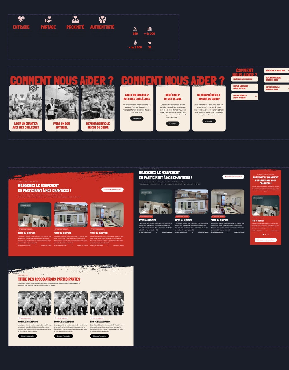 Visuels issus du site Brico du Coeur