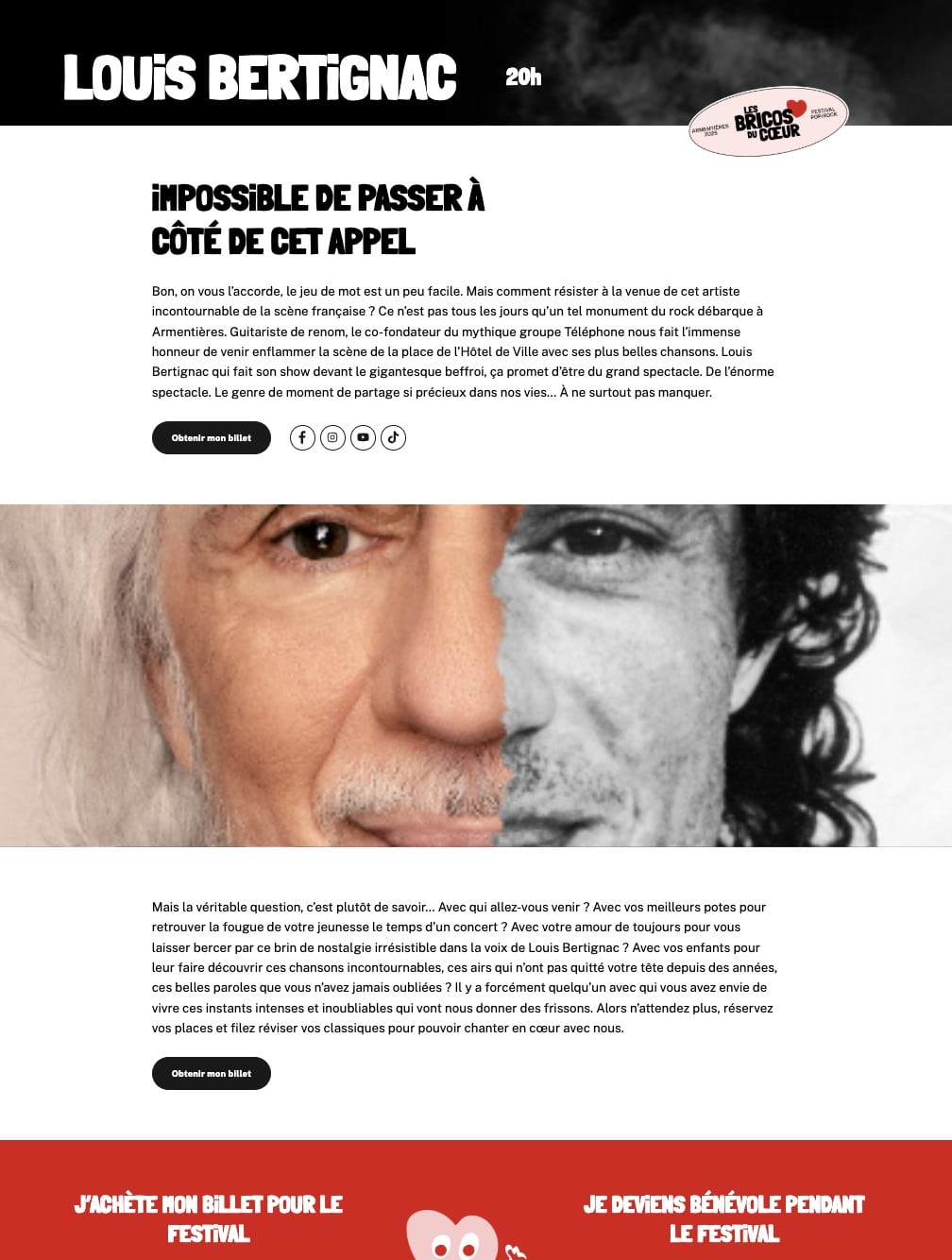 page sites festival bricos - louis bertignac